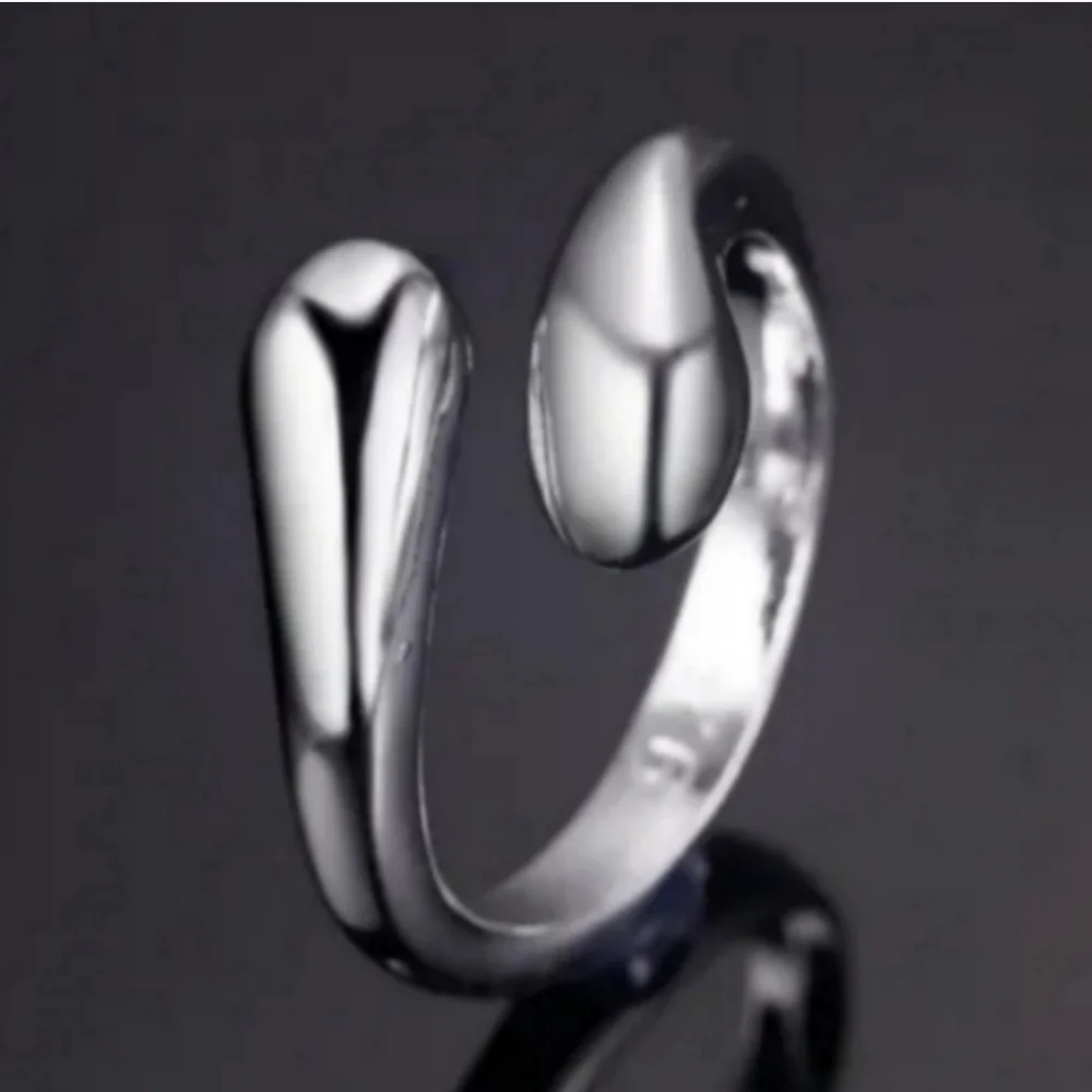 925 Sterling Silver Waterdrop Jewelry Set Bracelet Necklace Earrings and Ring - Picture 9 of 16